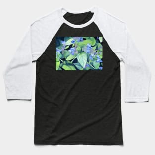 Blue Flowers original watercolour painting Baseball T-Shirt